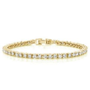 Yellow Gold Plated Cubic Zirconia Tennis Bracelet